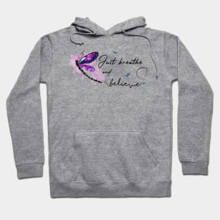 Memorial Butterfly just breathe and belive Hoodie